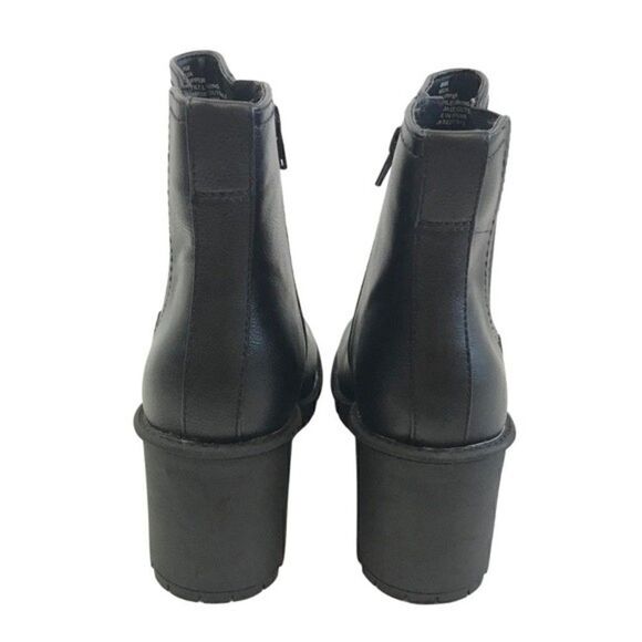 New! Faux Leather Chunky Block Heel Lug Sole Platform Veda Hiker Moto Boots - Picture 4 of 9